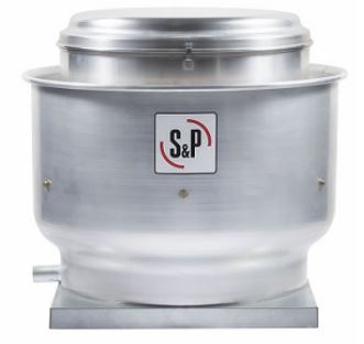 EXTRACTOR CENTRÍFUGO DE TEJADO DESCARGA VERTICAL PARA BAJA PRESIÓN TRANSMISIÓN POLEAS-BANDA MOD. CRVL-T