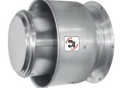 EXTRACTOR CENTRIFUGO DE PARED DESCARGA VERTICAL PARA BAJA PRESIÓN, TRANSMISIÓN POLEAS-BANDA MOD. CRWL-T